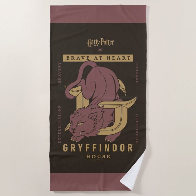 GRYFFINDOR™ House Brave at Heart Beach Towel (Front)