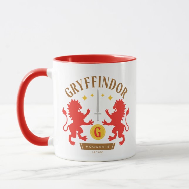 GRYFFINDOR™ House Double Lion Sword Graphic Mug (Left)