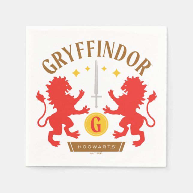 GRYFFINDOR™ House Double Lion Sword Graphic Napkin (Front)