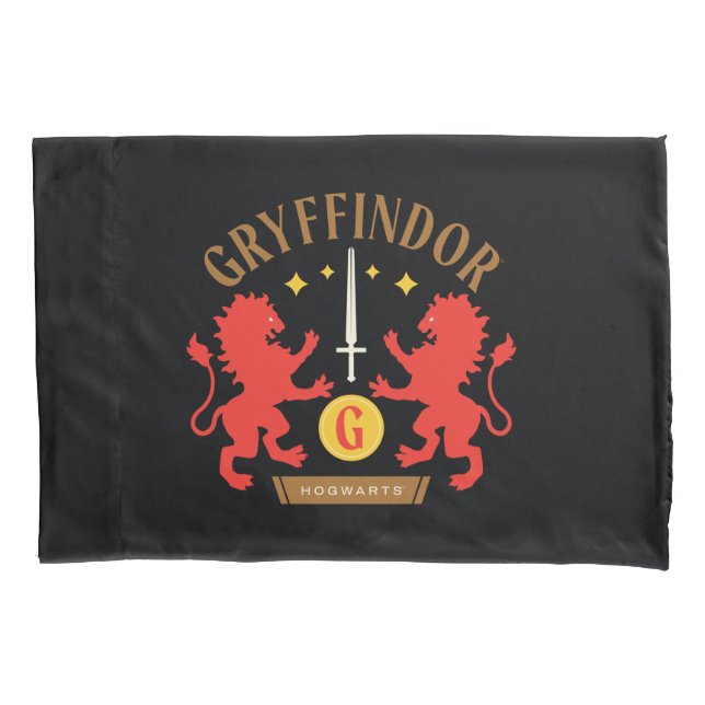 GRYFFINDOR™ House Double Lion Sword Graphic Pillowcase (Front)