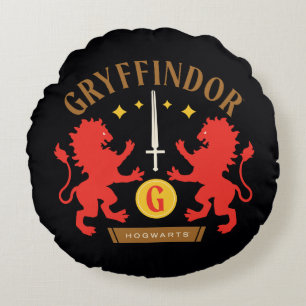 GRYFFINDOR™ House Double Lion Sword Graphic Round Cushion