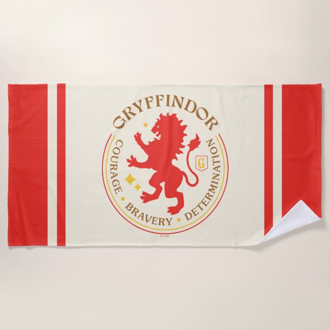 GRYFFINDOR™ Red Lion House Pride Badge Beach Towel (Front)