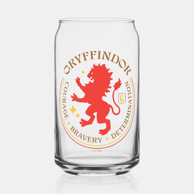 GRYFFINDOR™ Red Lion House Pride Badge Can Glass (Front)