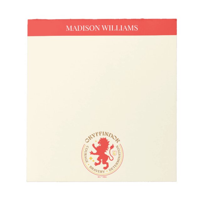 GRYFFINDOR™ Red Lion House Pride Badge Notepad (Front)