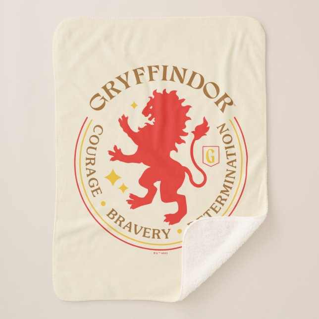 GRYFFINDOR™ Red Lion House Pride Badge Sherpa Blanket (Front)