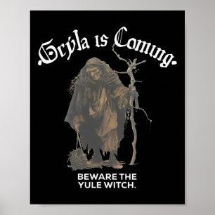 Gryla Is Coming Beware The Yule Witch Icelandic Ch Poster