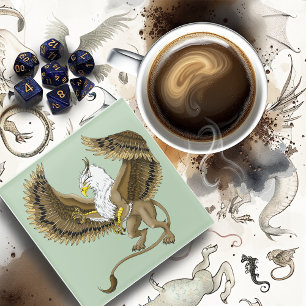Gryphon Fantasy Griffin Mythology  Glass Coaster