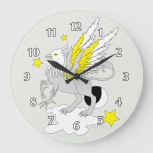 Gryphon or Griffin Yellow Large Clock