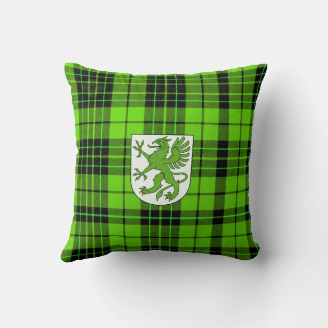 GRYPHON-TARTAN GREEN CUSHION (Back)