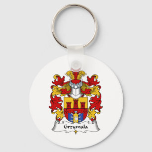 Grzymala Family Crest Key Ring