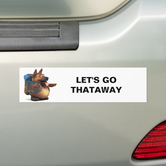GS backpacker lets go thataway Bumper Sticker (On Car)