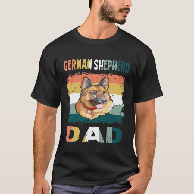 GSD070 - German Shepherd Dad T-Shirt (Front)