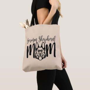 GSD German Shepherd Mum on Beige Tote Bag