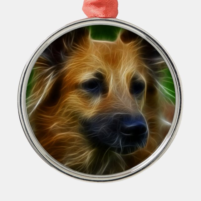 GSD German Shepherd pic Metal Ornament (Front)