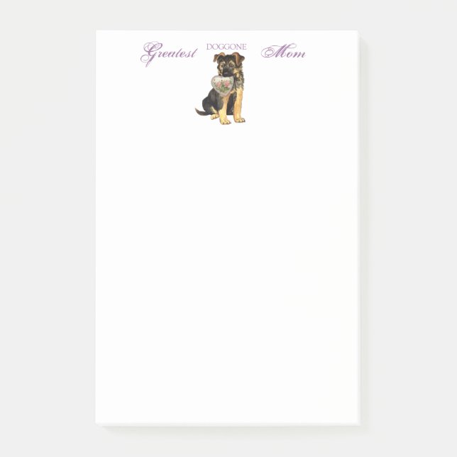 GSD Heart Mum Post-it Notes (Front)