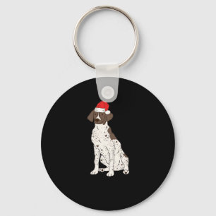 GSP German Shorthaired Pointer Christmas Santa Dog Key Ring