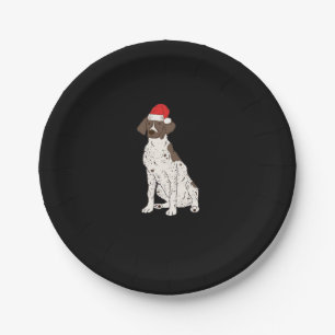 GSP German Shorthaired Pointer Christmas Santa Dog Paper Plate