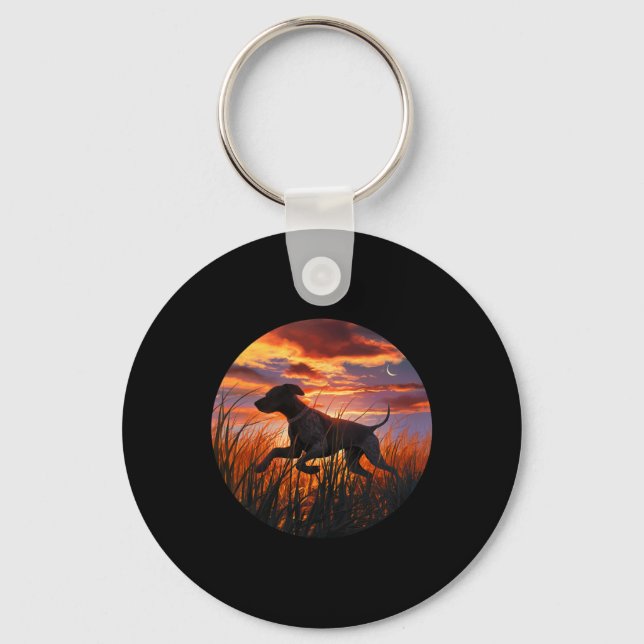 Gsp German Shorthaired Pointer Gsp Hunting Dogs  Key Ring (Front)