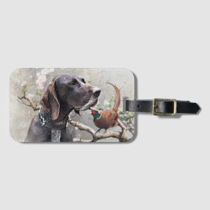 GSP Hunting Art – Precision, Passion, and Pheasant Luggage Tag
