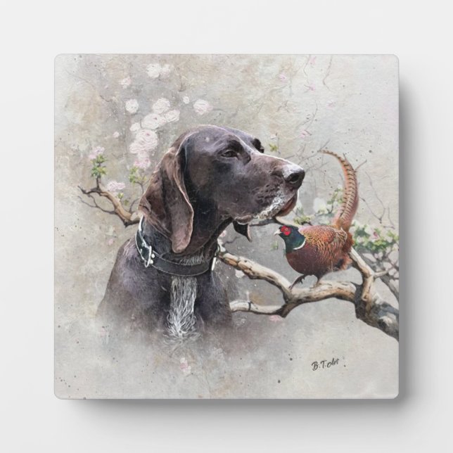 GSP Hunting Art – Precision, Passion, and Pheasant Plaque (Front)