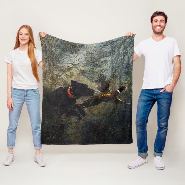 GSP , Hunting pheasant      Fleece Blanket (In Situ)