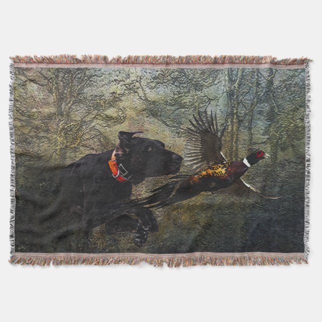 GSP , Hunting pheasant     Throw Blanket (Front)