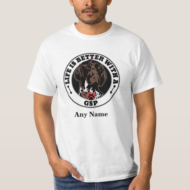 GSP Personalised German Shorthaired Pointer T-Shirt (Front)