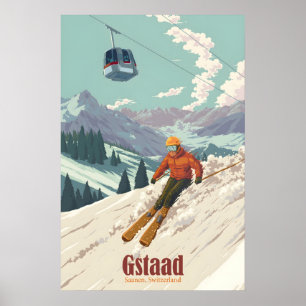 Gstaad Ski Resort Travel Poster