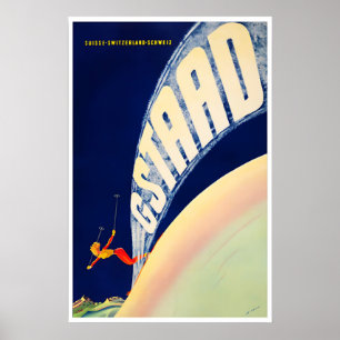 Gstaad Wall Art Switzerland Ski Poster Sports