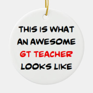 gt teacher, awesome ceramic ornament