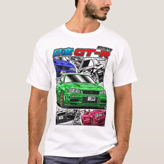 Gtr T-ShirtJDM Legend Nissan Skyline GTR R34 T-Shirt (Front)