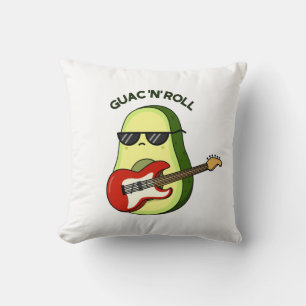 Guac And Roll Funny Avocado Pun  Cushion