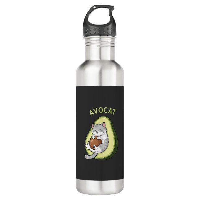 Guac Meow Mode 710 Ml Water Bottle (Front)