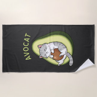 Guac Meow Mode Beach Towel
