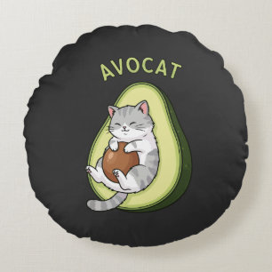 Guac Meow Mode Round Cushion