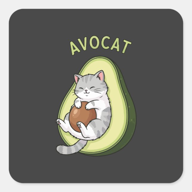 Guac Meow Mode Square Sticker (Front)