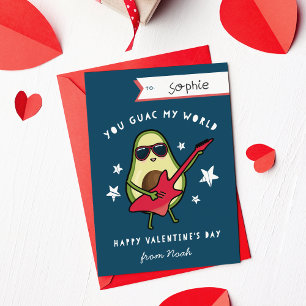 Guac My World Classroom Valentines Day Card