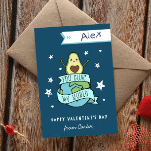 Guac My World Classroom Valentines Day Card