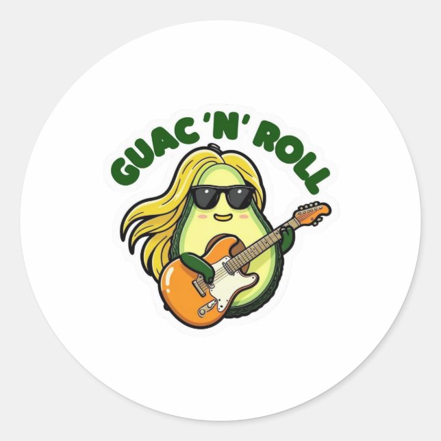 Guac ´n ´Roll Classic Round Sticker (Front)