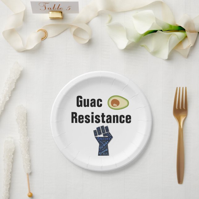 Guac Resistance Paper Plate (Wedding)
