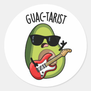 Guac-tarist Funny Avocado Pun  Classic Round Sticker