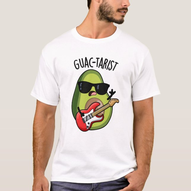 Guac-tarist Funny Avocado Pun  T-Shirt (Front)