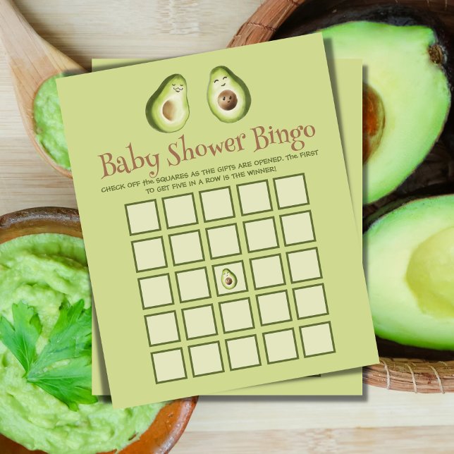 Guacamole Avocado Fiesta Baby Shower Bingo Game (Creator Uploaded)