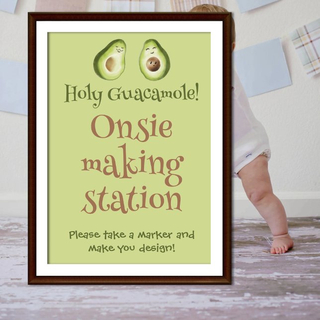 Guacamole Avocado Fiesta Baby Shower Onsie Game Poster (Creator Uploaded)
