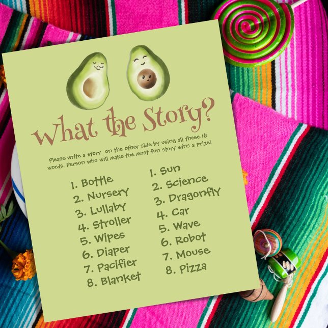 Guacamole Avocado Fiesta Baby Shower Story Game (Creator Uploaded)