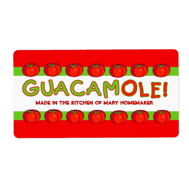 GUACAMOLE Labels for Customising (Front)