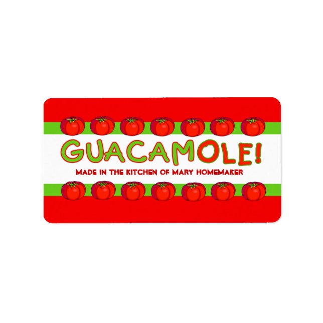 GUACAMOLE Labels for Customising (Front)