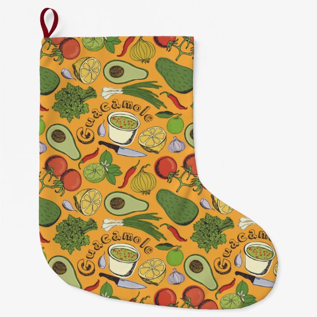 Guacamole Large Christmas Stocking (Front)