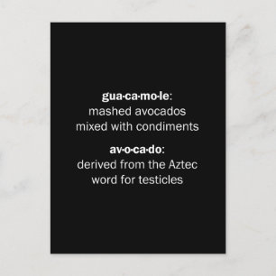 Guacamole Testicles Postcard