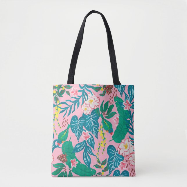 Guache painting seamless pattern with abstract tro tote bag (Front)